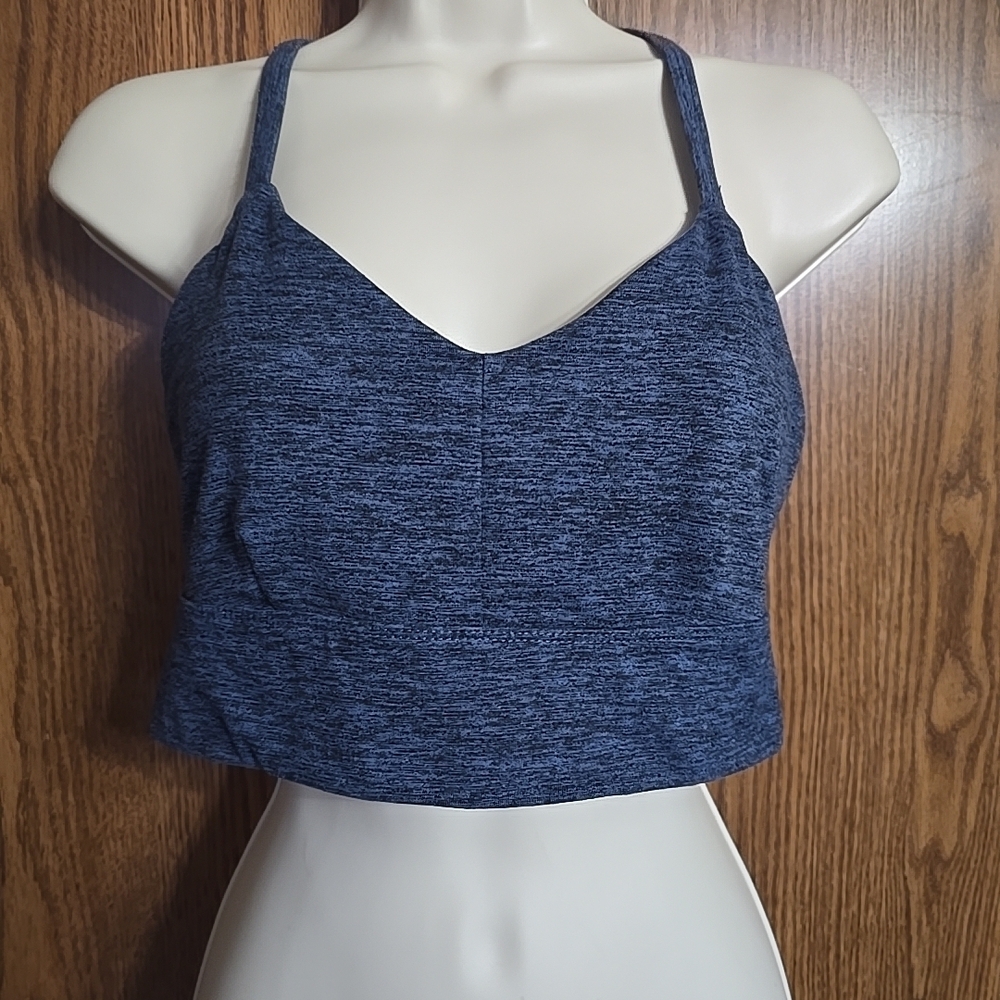 JoyLab Blue Heathered Sports Bra, Sz Small, Excellent Pre-owned Condition